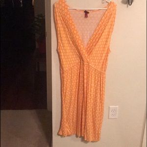 Orange/white midi summer dress